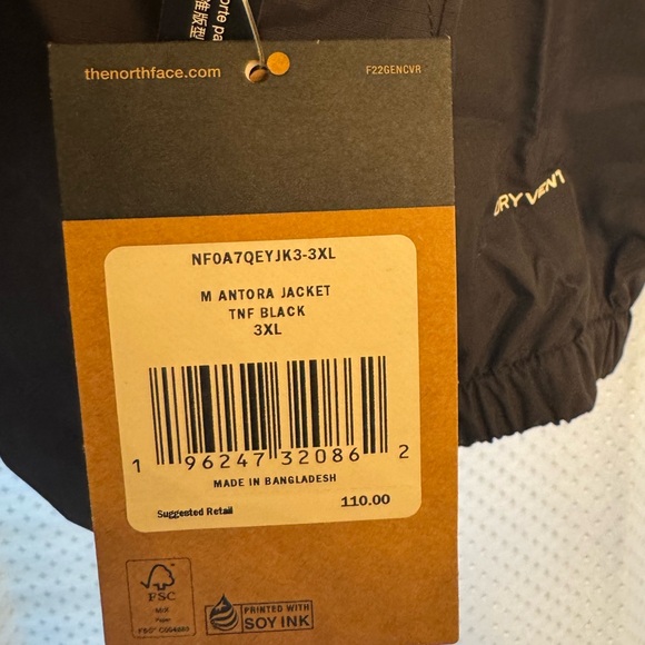 North Face men’s Antora Jacket XXXL - Picture 3 of 4
